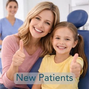 Mother and daughter giving thumbs up at Frisco Dental Hub — new patients of all ages welcome in Frisco TX 75035